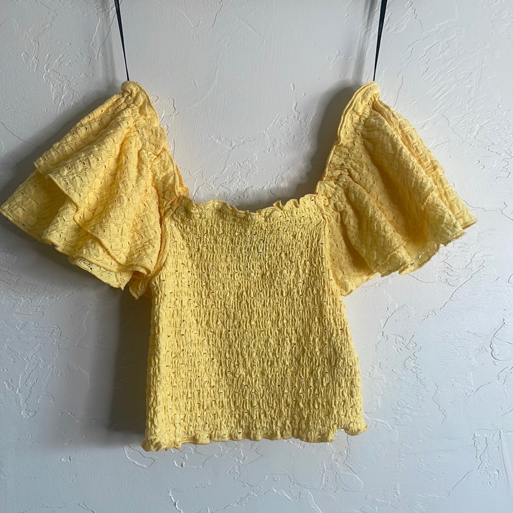 Yellow, Forever 21, Small, Blouse